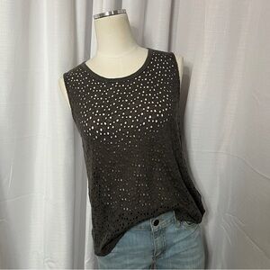 Majestic Filatures Linen Eyelet Tank